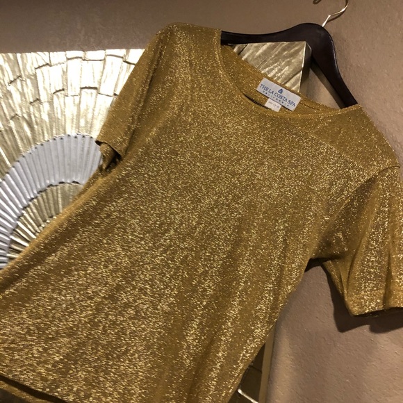 Vintage The La Costa Spa Sparkly Gold Top - Picture 4 of 5